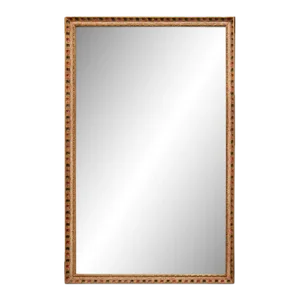 Large Gilt & Polychrome Red & Black Mirror