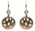 18K Yellow Gold 1 2/3 Cttw Diamond and Blue Sapphire Bezel Set Gemstone Cluster Medallion Dangle Earrings, A Pair For Sale