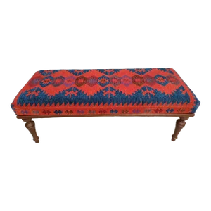 Aztec Kilim Rug Upholstered Bench