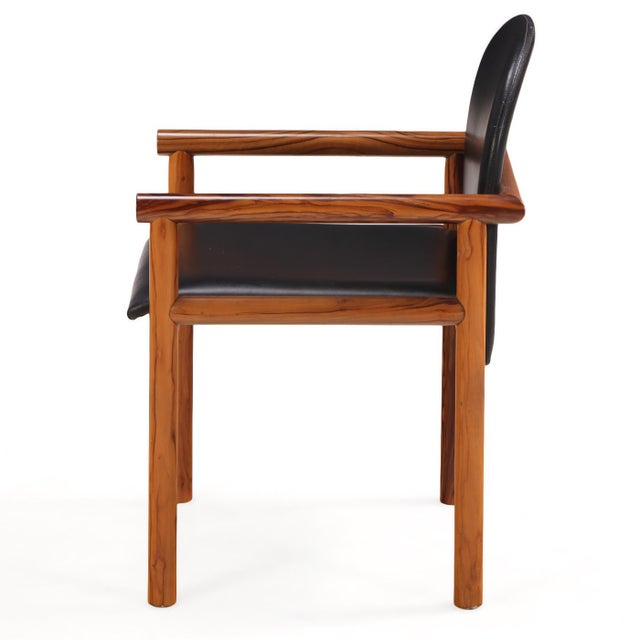 Set of Six Italian Olive Wood Armchairs, C. 1965. For Sale - Image 4 of 8
