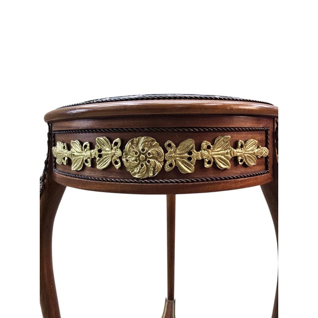 Mid 20th Century Vintage French Louis XVI Style Marble Top Gueridon Side Table For Sale - Image 5 of 7