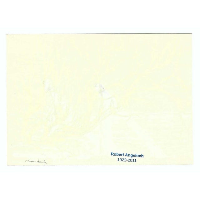 Coastal drawing by Robert Henry Angeloch (1922-2011). Location and date on back with estate stamp on the back. Bob...