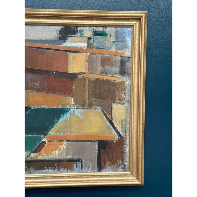 Gustav Adolf Johansson, Cubist Rooftops, 1950s, Oil on Canvas, Framed For Sale - Image 16 of 18