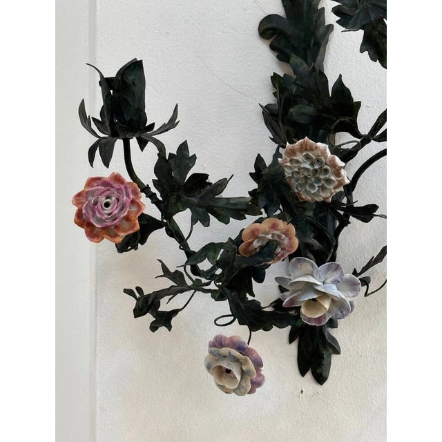 Pair of 19th Century French Tole Sconces For Sale - Image 11 of 12