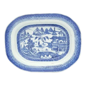 Blue and White Serving Dish, China Circa 1860
