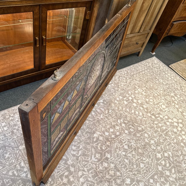 Vintage Stained Glass Window Panel For Sale - Image 12 of 12