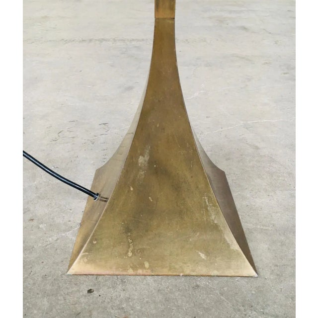 Metal Postmodern Fluted Brass Torchiere Floor Lamp from Relco, Italy, 1980s For Sale - Image 7 of 18