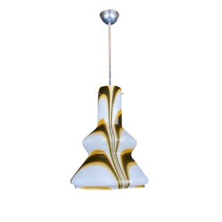 Mid-Century Brown Opaline Murano Glass Pendant Lamp, Italy, 1950s For Sale
