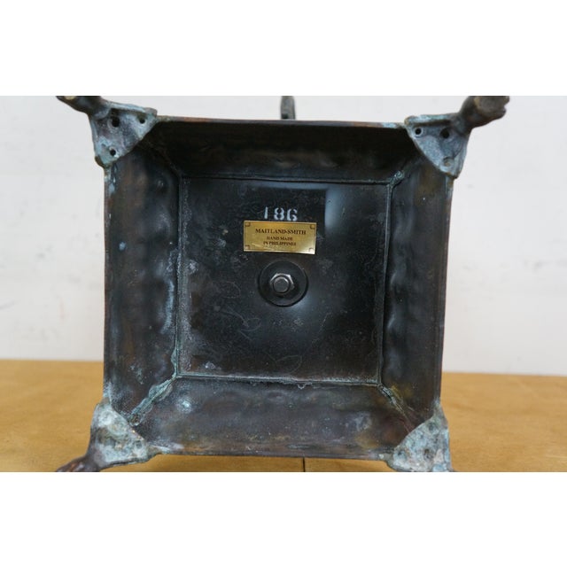 Black Late 20th Century Maitland-Smith Bronze Neoclassical Footed Trophy Urn Candle Holder Pillar For Sale - Image 8 of 11