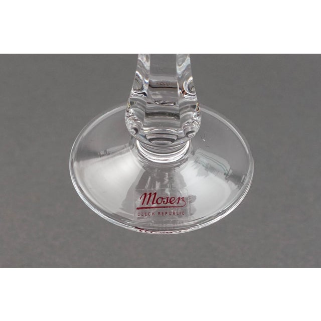 Mid 20th Century Moser Signed Czech Crystal Liqueur Cordial Glass Set of 12 With Leather Case For Sale - Image 9 of 10