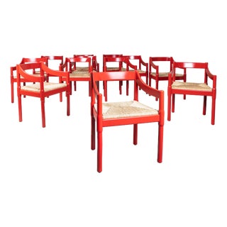 Vintage Carimate Chairs by Vico Magistretti for Cassina, 1959, Set of 12 For Sale