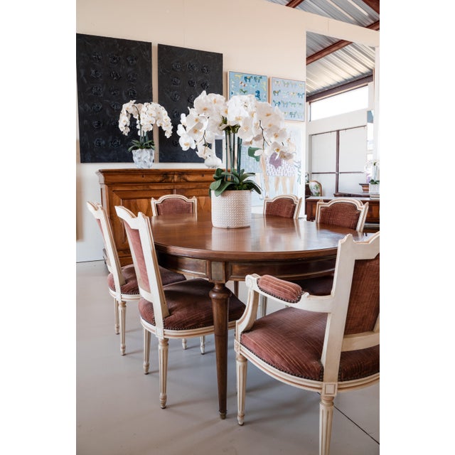 Set of Six Mid 20th Century Louis XVI Style Painted Dining Chairs For Sale - Image 6 of 8