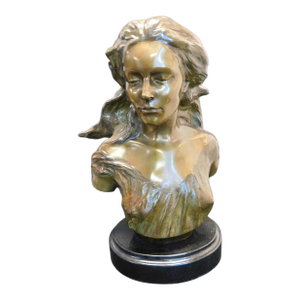 Frederick Hart the Muse Suite "Theatre" Bronze Sculpture With Granite Base