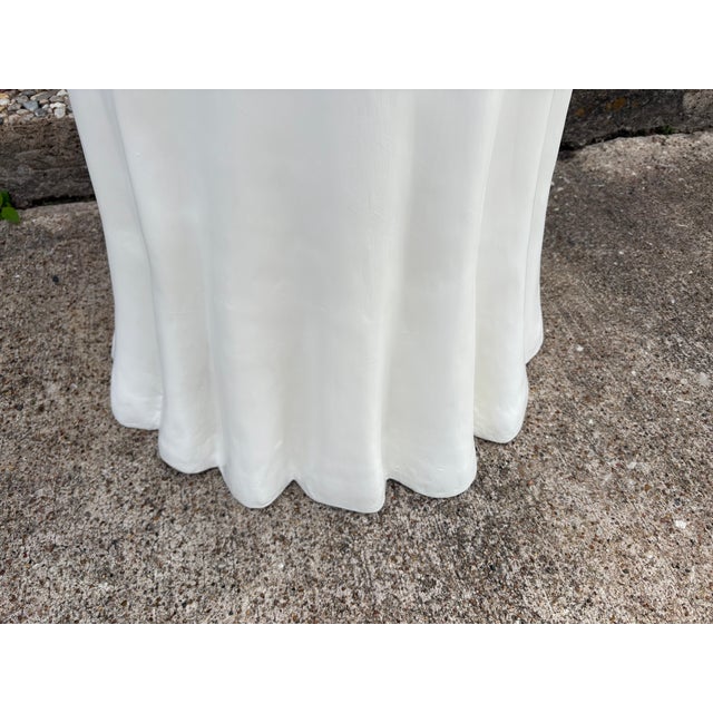 White Sculptural Papier-Mâché Draped Table For Sale - Image 8 of 11
