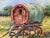 Contemporary "My Gypsy Mobile" ~ Lorie Batson, Original Oil Painting. Captures a Charming, Rustic Scene of a Small Gypsy Wagon. For Sale - Image 3 of 10