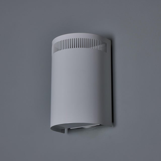 1960s Model #5390 White Perforated Metal Wall Lights for Orno Finland For Sale - Image 16 of 18