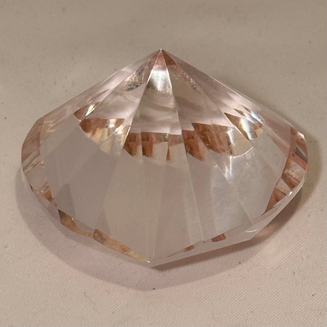 Tiffany Style Faceted Pink Heart Paper Weight For Sale - Image 10 of 10