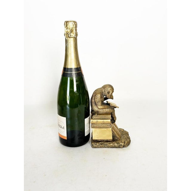 Bookends Depicting Sculptures of Monkeys in Gilded Metal, France, 1970s, Set of 2 For Sale - Image 4 of 14