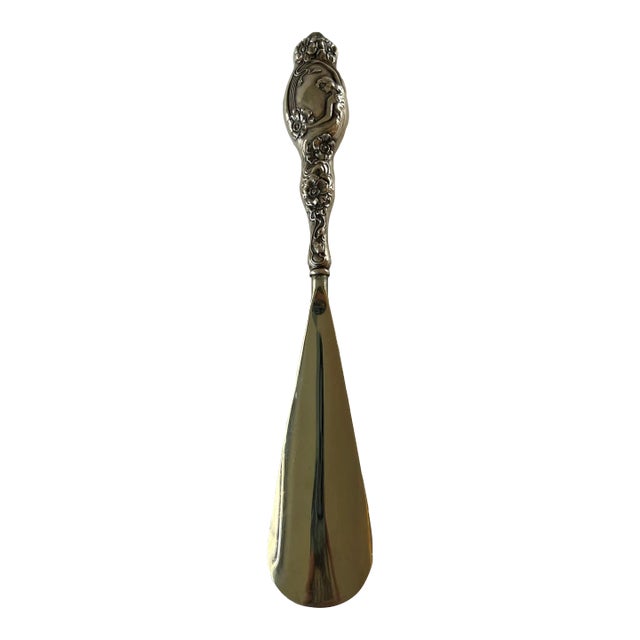 Antique Repoussé Sterling Silver Shoe Horn For Sale