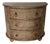 1990s Braxton Culler Coastal Demilune 3 Drawer Chest - Woven Rattan Reed & Oak - Carved Melon Feet - 36" W For Sale