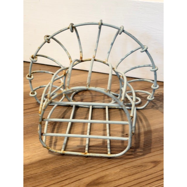 Metal Vintage Metal Wire Wall-Mounted Planter Basket or Jardiniere For Sale - Image 7 of 7