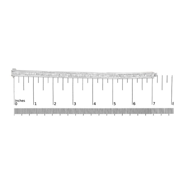 14K White Gold 7 7/8 Cttw Princess and Baguette Diamond Eternity Line Tennis Bracelet (G-H Color, SI1-SI2 Clarity) - 7" Inches For Sale In New York - Image 6 of 6