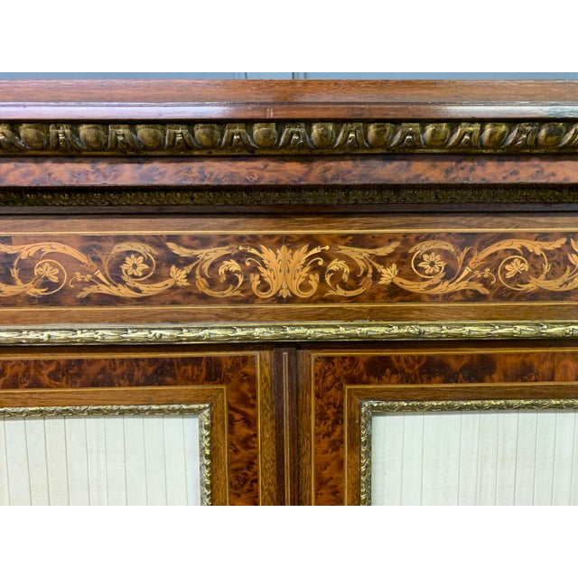 Antique French Inlaid Mahogany and Amboyna Bookcase, 1880 For Sale - Image 14 of 18