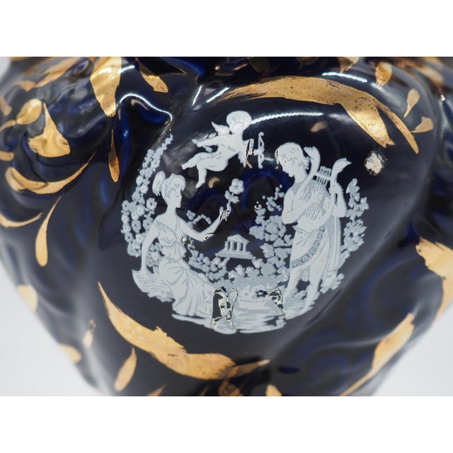 Ceramic Italian Mid-Century Porcelain Vase in Capodimonte Style Italy 1970s. For Sale - Image 7 of 10