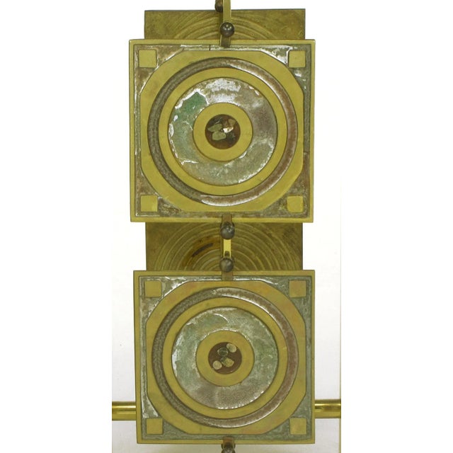 Postmodern Enameled Brass Panel Studio Side Table For Sale - Image 9 of 11