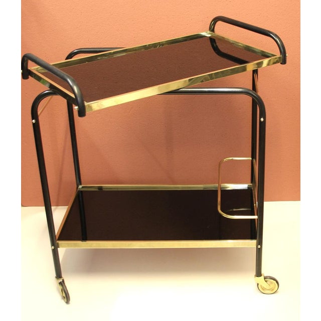 Vintage French Art Deco Bar Trolley, 1940s For Sale - Image 4 of 14