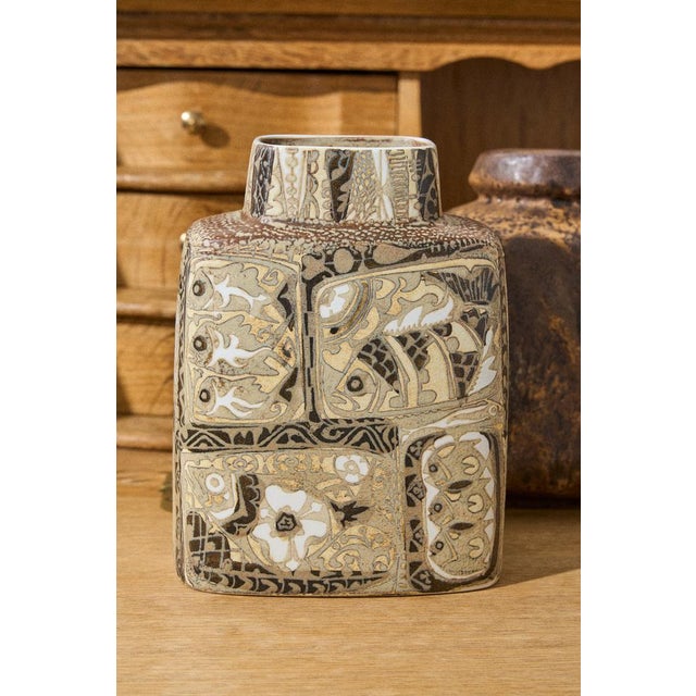 Sculptural Faience Vase from Royal Copenhagen with Decorations, 1960s For Sale - Image 6 of 8