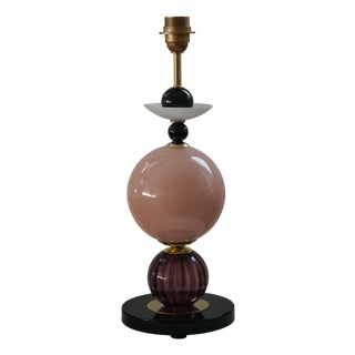 Vintage Table Lamp in Art Glass and Brass, 2000 For Sale