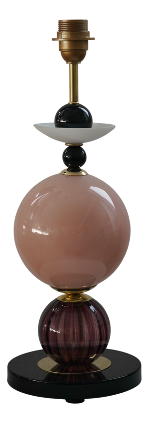 Vintage Table Lamp in Art Glass and Brass, 2000