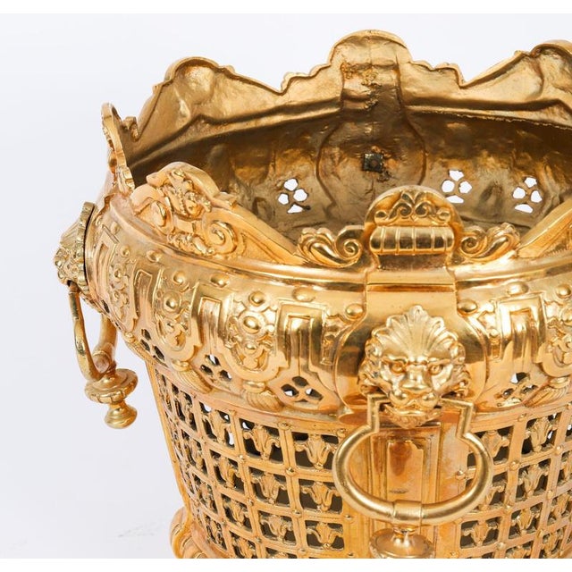 Antique Louis XIV Ormolu Jardinieres, 19th Century, Set of 2 For Sale - Image 9 of 18