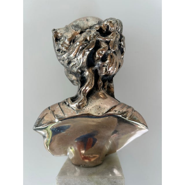 Bronze Antique Art Nouveau Bust After Louis Valentin Elias Robert's "Bacchante" For Sale - Image 8 of 11