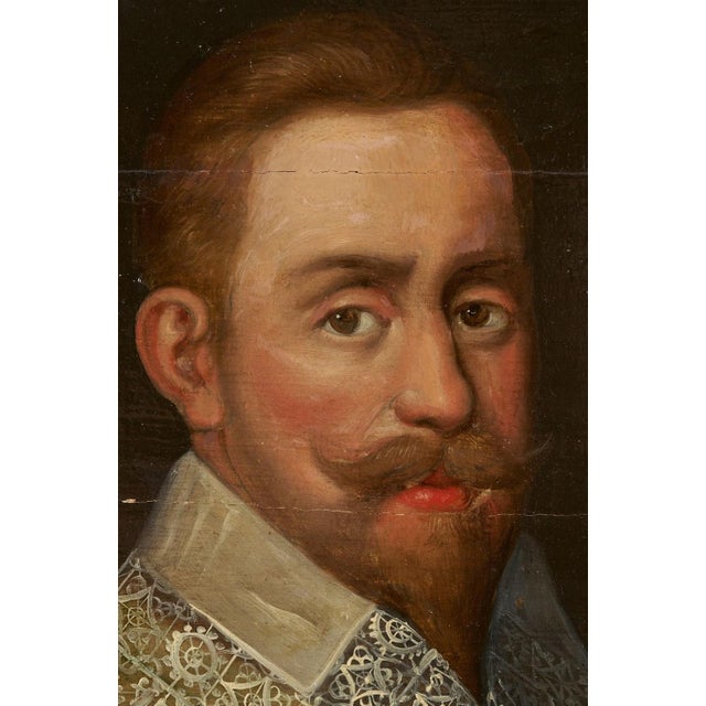Pr. 17th C. European Pendant Portraits, Gustavus Adolphus & Maria Eleonora For Sale - Image 4 of 12