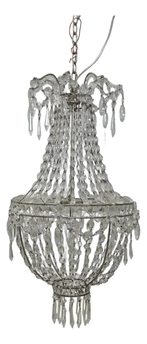 Crystal Prism Silver Decorator Chandelier Fixture