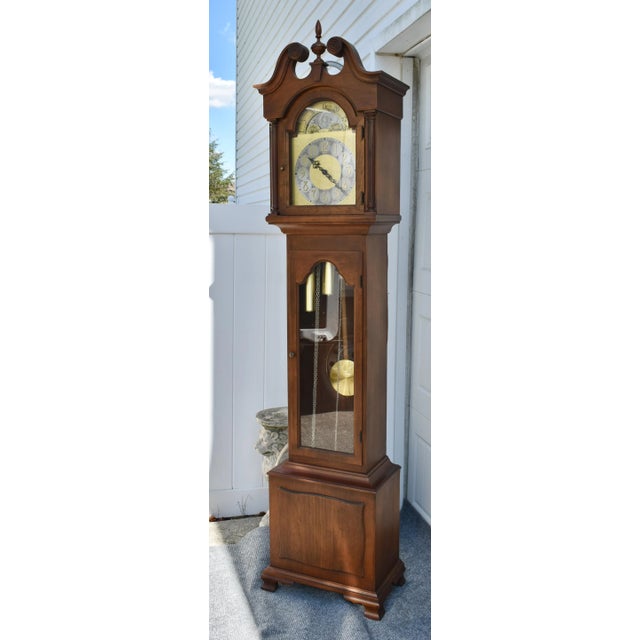Vintage Colonial of Zeeland Traditional Style Mahogany Grandfathers Clock For Sale In Philadelphia - Image 6 of 12
