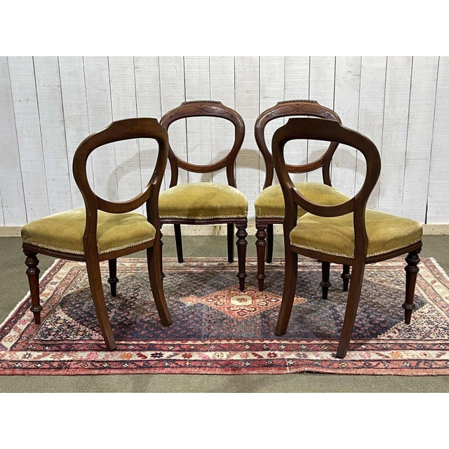 Victorian English Chairs in Mahogany, Set of 4 For Sale - Image 3 of 14