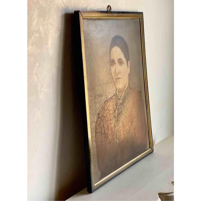 Unknown, Portrait of a Lady, 1894, Oil on Cardboard For Sale - Image 6 of 12