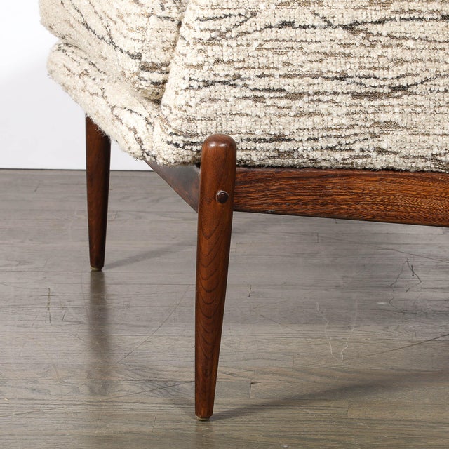 Mid-Century Modern Mid-Century Modernist Tub Back Club Chair W/ Walnut Tapered Sculptural Supports For Sale - Image 3 of 17