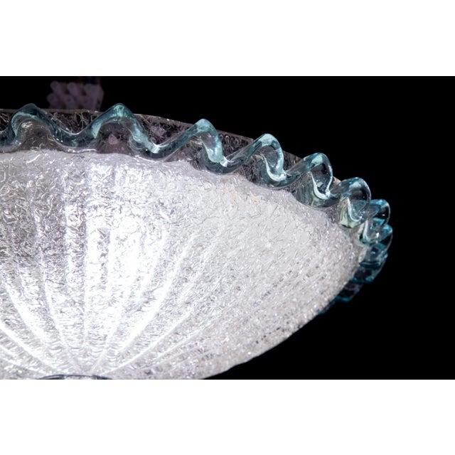 Blue Italian Blue Glass Ceiling Fixture by Barovier & Toso, Murano, 1960 For Sale - Image 8 of 12