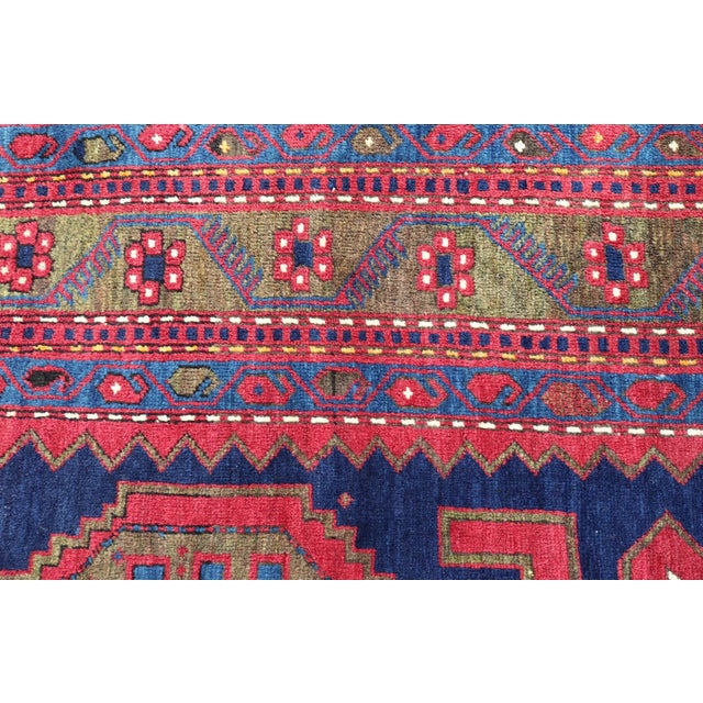 Antique Caucasian Kazak Rug With Bold Geometric Tribal Medallion Design For Sale - Image 14 of 16
