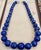 Certified Vintage Lapis Lazuli Single Strand Diamond Necklace 14 Kt White Gold For Sale - Image 10 of 18