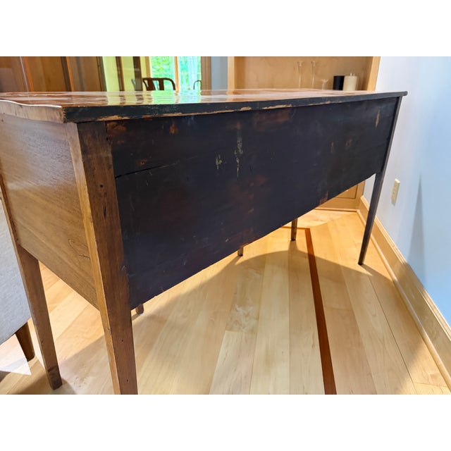 Antique Sheraton Style Inlaid Mahogany Bow-Front Sideboard For Sale - Image 9 of 9