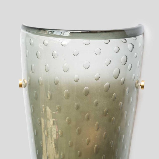 Glass Smoke Grey Glass Wall Lights from Seguso, 1960s, Set of 2 For Sale - Image 7 of 12