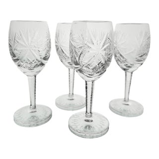 Late 20th Century Spode Crystal Catherine Water Goblets, Set of 4 For Sale