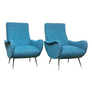 Italian Lady Lounge Chairs attributed to Marco Zanuso, 1960s, Set of 2 For Sale