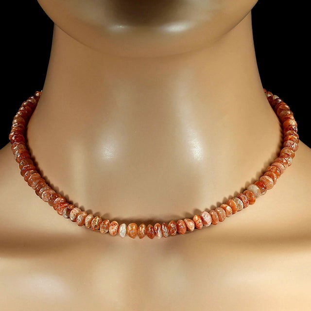 Traditional Ajd 16 Inch Sparkling Sunstone Rondel Necklace Great Gift For Sale - Image 3 of 5