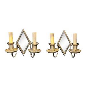 1920’s Caldwell Diamond Shape Mirror Sconces